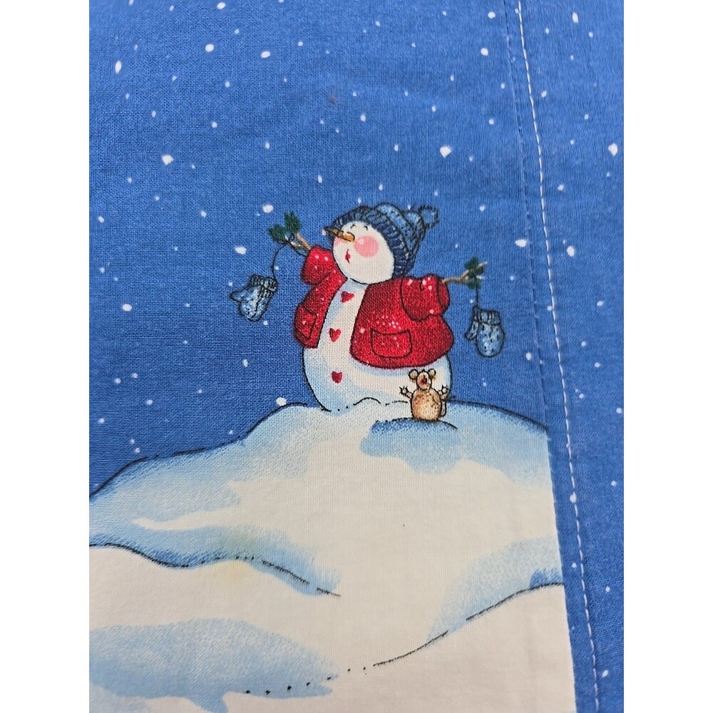 Vtg Christmas Snowman 12x18 Placemat Set of 6 Woven Fabric Holiday Winter Decor - Picture 3 of 8